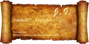 Jankó Izolda névjegykártya